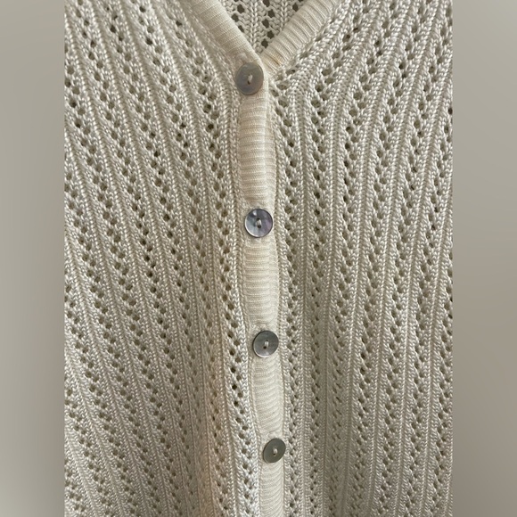 Vintage Clio Short Sleeve See Through Sweater Button Up - Picture 3 of 4